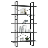 NNEVL 5-Tier Book Cabinet Grey 100x30x175 cm Chipboard