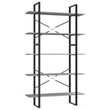 NNEVL 5-Tier Book Cabinet Concrete Grey 100x30x175 cm Chipboard