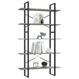 NNEVL 5-Tier Book Cabinet Concrete Grey 100x30x175 cm Chipboard
