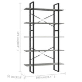 NNEVL 5-Tier Book Cabinet Concrete Grey 100x30x175 cm Chipboard