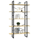 NNEVL 5-Tier Book Cabinet 100x30x175 cm Pinewood