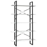 NNEVL 5-Tier Book Cabinet White 100x30x175 cm Pinewood