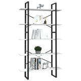 NNEVL 5-Tier Book Cabinet White 100x30x175 cm Pinewood