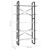 NNEVL 5-Tier Book Cabinet White 100x30x175 cm Pinewood