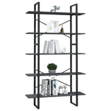 NNEVL 5-Tier Book Cabinet Grey 100x30x175 cm Pinewood