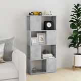 NNEVL Book Cabinet Room Divider Concrete Grey 60x24x124.5 cm