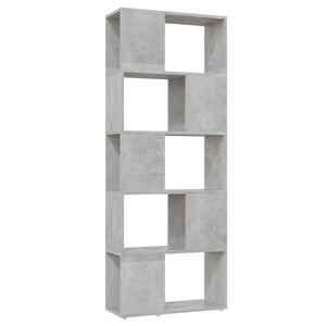NNEVL Book Cabinet Room Divider Concrete Grey 60x24x155 cm