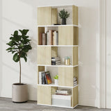NNEVL Book Cabinet Room Divider White&Sonoma Oak 60x24x155 cm