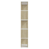 NNEVL Book Cabinet Room Divider White&Sonoma Oak 60x24x155 cm