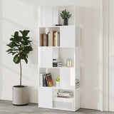 NNEVL Book Cabinet Room Divider High Gloss White 60x24x155 cm