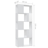 NNEVL Book Cabinet Room Divider High Gloss White 60x24x155 cm