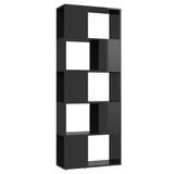 NNEVL Book Cabinet Room Divider High Gloss Black 60x24x155 cm