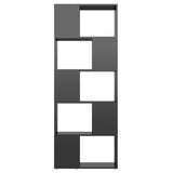NNEVL Book Cabinet Room Divider High Gloss Black 60x24x155 cm