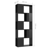 NNEVL Book Cabinet Room Divider High Gloss Black 60x24x155 cm