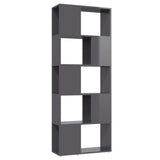 NNEVL Book Cabinet Room Divider High Gloss Grey 60x24x155 cm