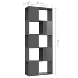 NNEVL Book Cabinet Room Divider High Gloss Grey 60x24x155 cm