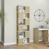NNEVL Book Cabinet Room Divider White and Sonoma Oak 60x24x186 cm