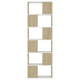 NNEVL Book Cabinet Room Divider White and Sonoma Oak 60x24x186 cm