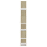 NNEVL Book Cabinet Room Divider White and Sonoma Oak 60x24x186 cm