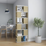 NNEVL Book Cabinet Room Divider White and Sonoma Oak 60x24x186 cm