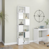 NNEVL Book Cabinet Room Divider High Gloss White 60x24x186 cm