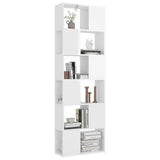 NNEVL Book Cabinet Room Divider High Gloss White 60x24x186 cm