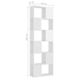 NNEVL Book Cabinet Room Divider High Gloss White 60x24x186 cm