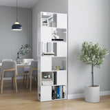 NNEVL Book Cabinet Room Divider High Gloss White 60x24x186 cm