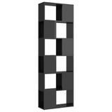 NNEVL Book Cabinet Room Divider High Gloss Grey 60x24x186 cm