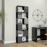 NNEVL Book Cabinet Room Divider High Gloss Grey 60x24x186 cm