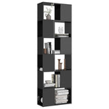 NNEVL Book Cabinet Room Divider High Gloss Grey 60x24x186 cm