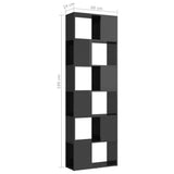 NNEVL Book Cabinet Room Divider High Gloss Grey 60x24x186 cm