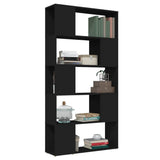 NNEVL Book Cabinet Room Divider Black 80x24x155 cm Chipboard