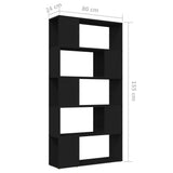 NNEVL Book Cabinet Room Divider Black 80x24x155 cm Chipboard