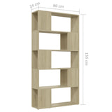 NNEVL Book Cabinet Room Divider Sonoma Oak 80x24x155 cm Chipboard