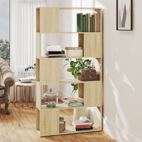 NNEVL Book Cabinet Room Divider Sonoma Oak 80x24x155 cm Chipboard