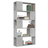 NNEVL Book Cabinet Room Divider Concrete Grey 80x24x155 cm Chipboard
