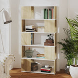 NNEVL Book Cabinet Room Divider White and Sonoma Oak 80x24x155 cm Chipboard