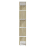 NNEVL Book Cabinet Room Divider White and Sonoma Oak 80x24x155 cm Chipboard
