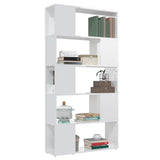 NNEVL Book Cabinet Room Divider High Gloss White 80x24x155 cm Chipboard