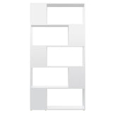 NNEVL Book Cabinet Room Divider High Gloss White 80x24x155 cm Chipboard