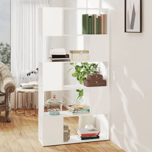 NNEVL Book Cabinet Room Divider High Gloss White 80x24x155 cm Chipboard