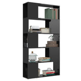 NNEVL Book Cabinet Room Divider High Gloss Black 80x24x155 cm Chipboard