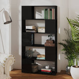 NNEVL Book Cabinet Room Divider High Gloss Black 80x24x155 cm Chipboard