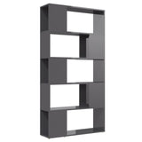 NNEVL Book Cabinet Room Divider High Gloss Grey 80x24x155 cm Chipboard