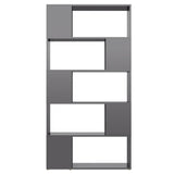 NNEVL Book Cabinet Room Divider High Gloss Grey 80x24x155 cm Chipboard