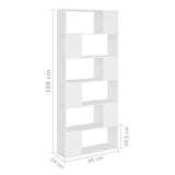 NNEVL Book Cabinet Room Divider White 80x24x186 cm Chipboard