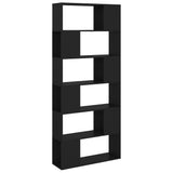 NNEVL Book Cabinet Room Divider Black 80x24x186 cm Chipboard