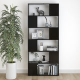 NNEVL Book Cabinet Room Divider Black 80x24x186 cm Chipboard
