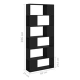 NNEVL Book Cabinet Room Divider Black 80x24x186 cm Chipboard